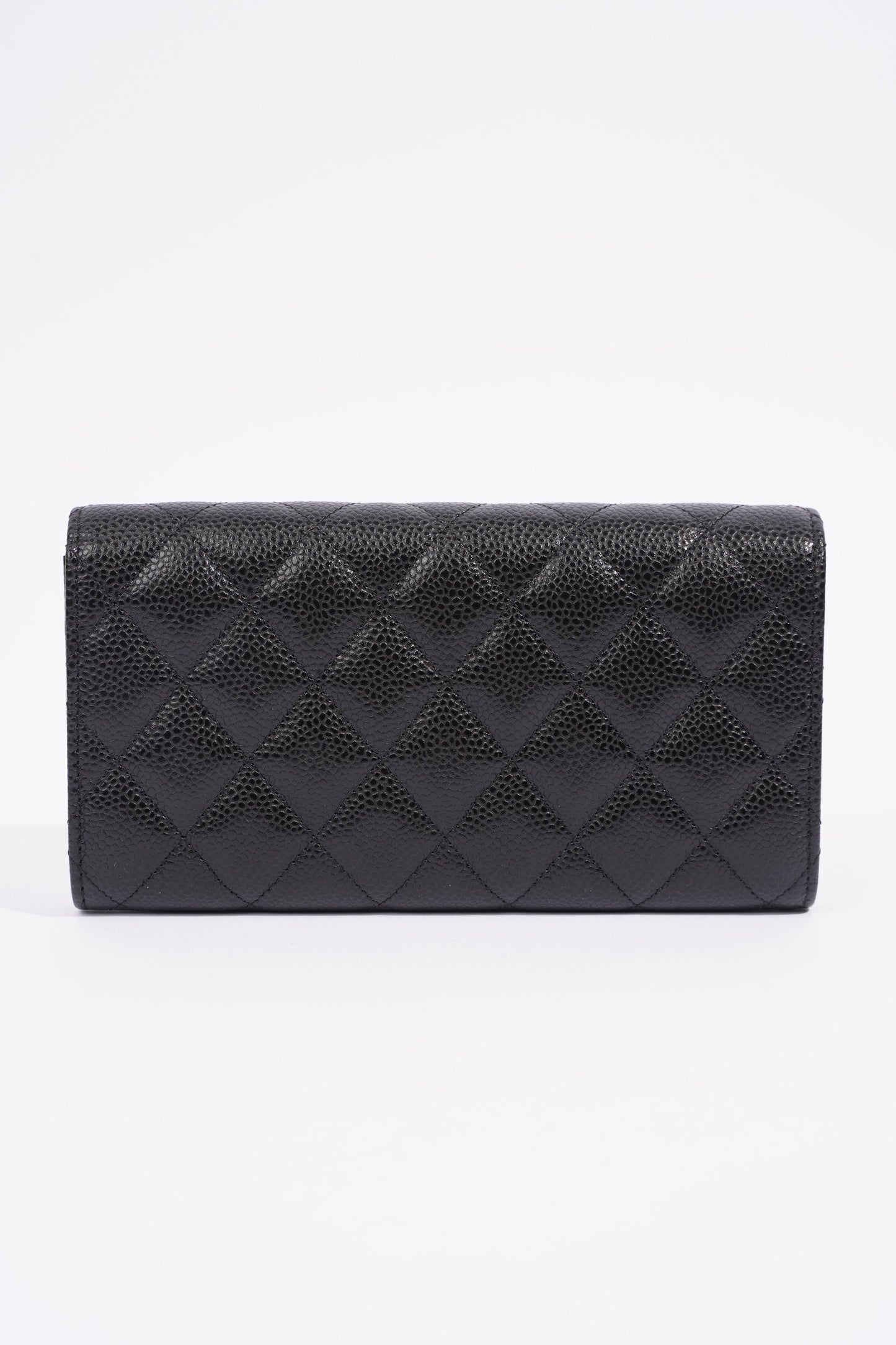 Chanel Classic Flap Wallet Black Caviar Leather Long