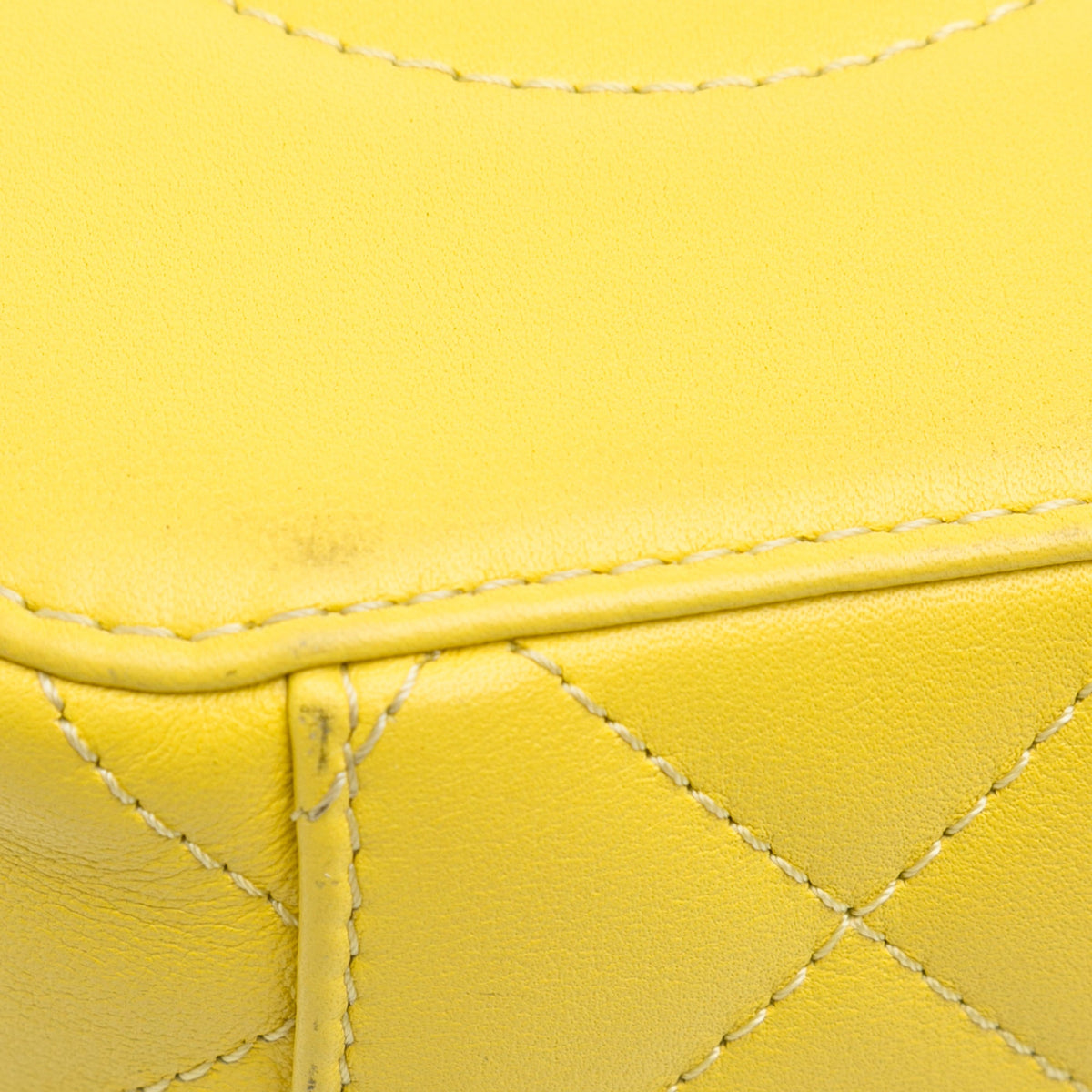 Yellow Chanel CC Quilted Lambskin Vanity Case
