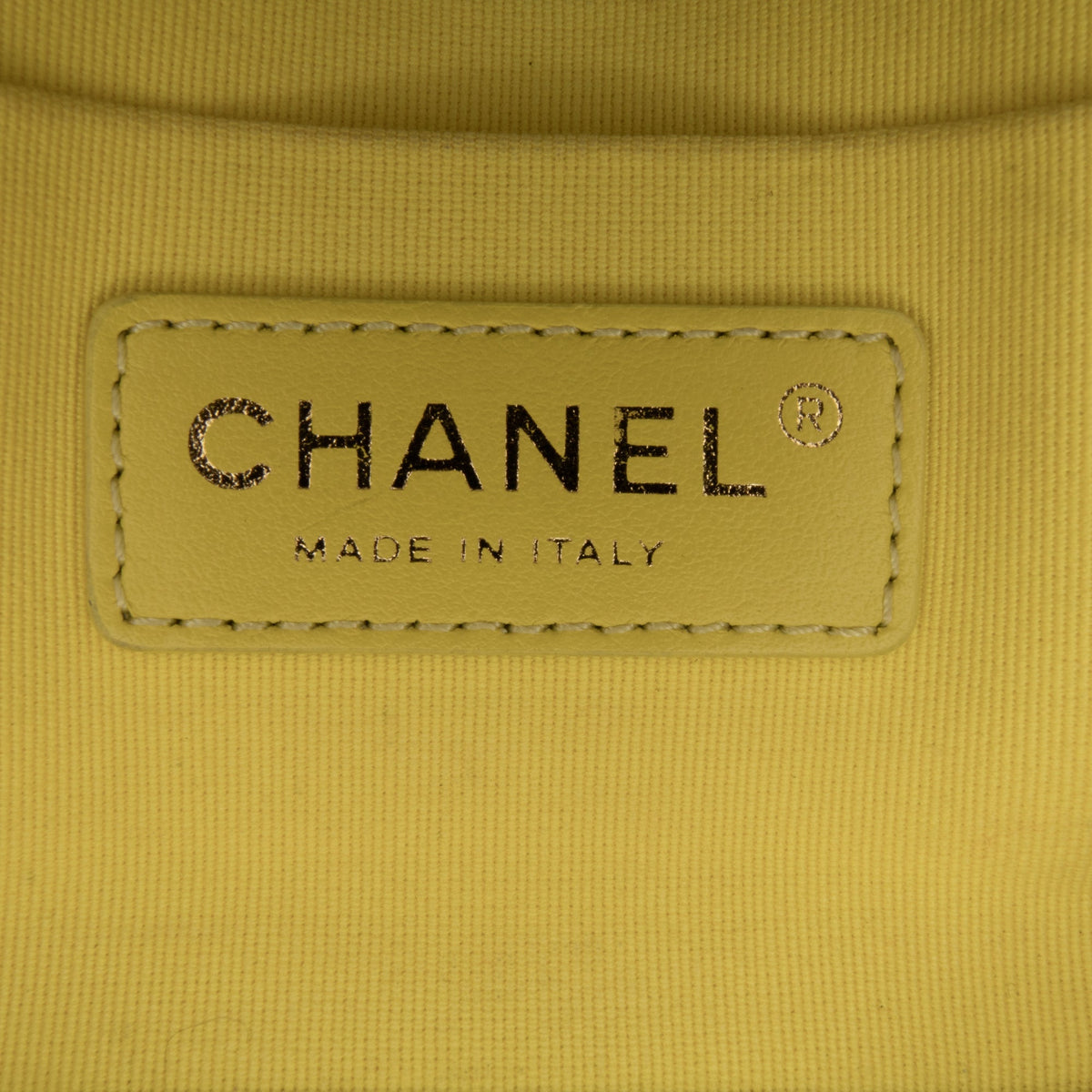 Yellow Chanel CC Quilted Lambskin Vanity Case