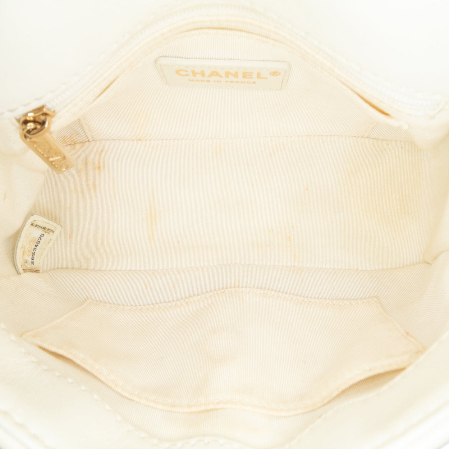 White Chanel Small Mix Quilted Aged Calfskin New Clutch Flap Crossbody Bag