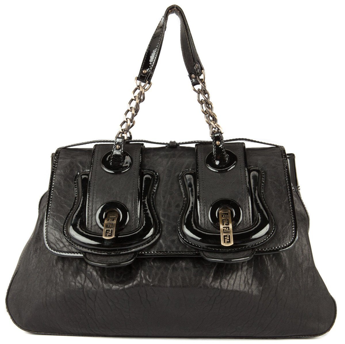 Fendi Black Leather "B Bag"