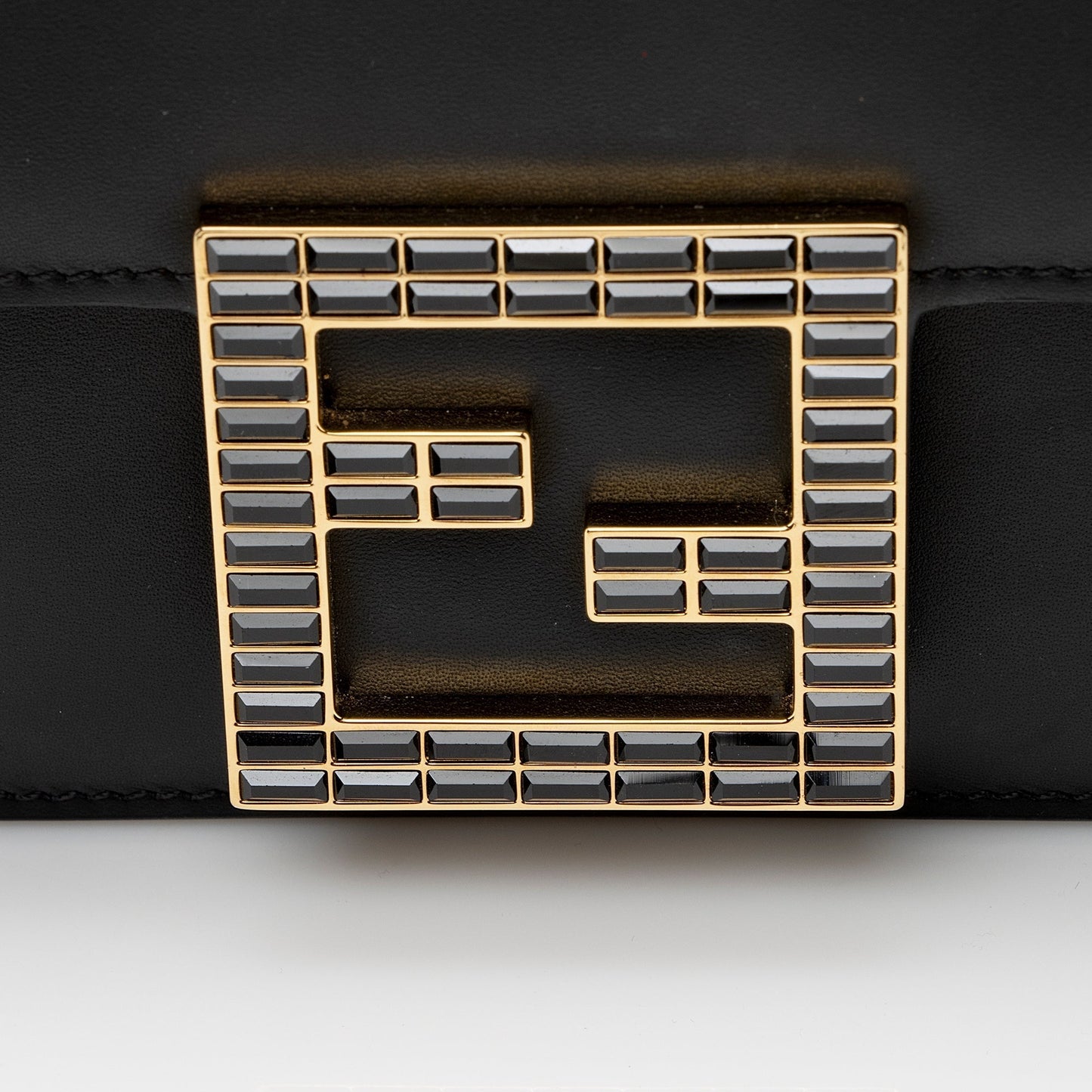 Fendi Calfskin Crystal Fab Small Crossbody Bag (SHF-22238)