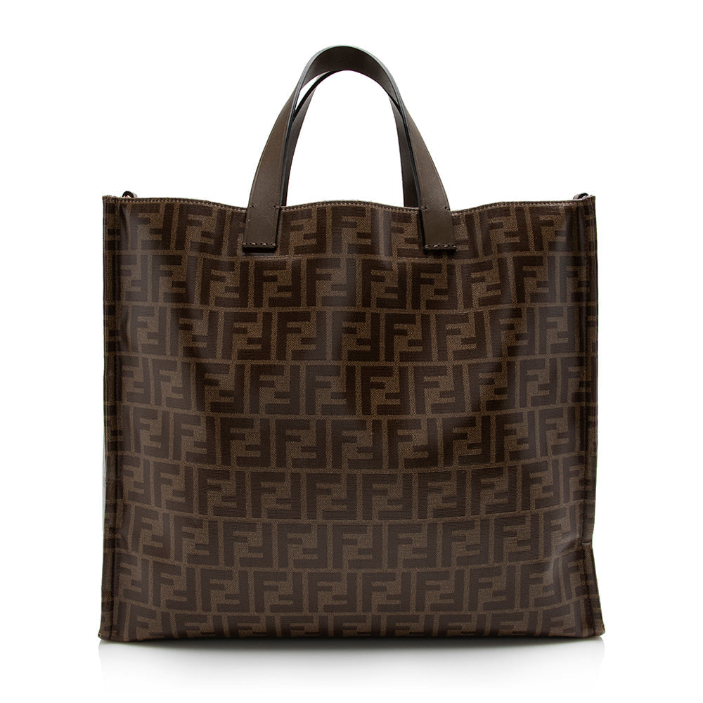 Fendi Coated Canvas Fila Mania Logo Shopper Tote (SHF-17070)