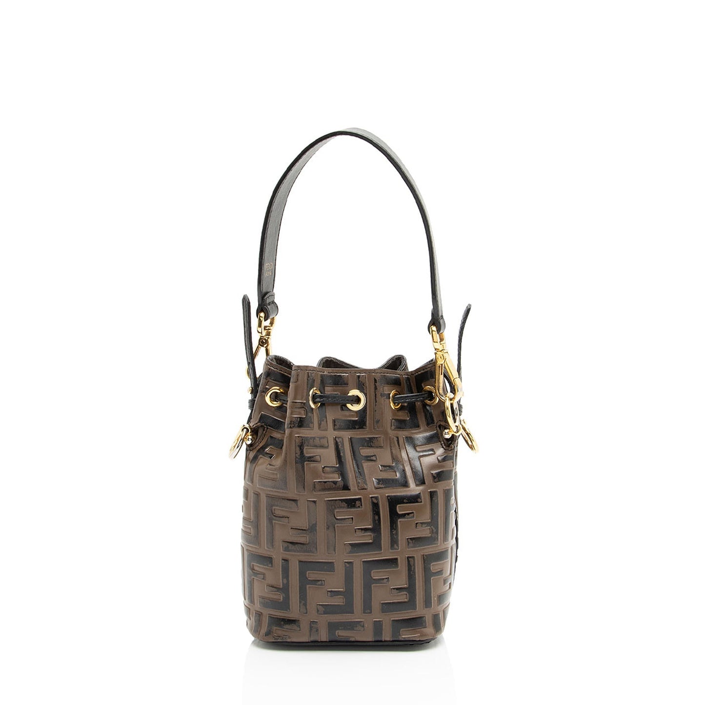Fendi FF Embossed Calfskin Mon Tresor Mini Bucket Bag - FINAL SALE (SHF-kHTP1s)