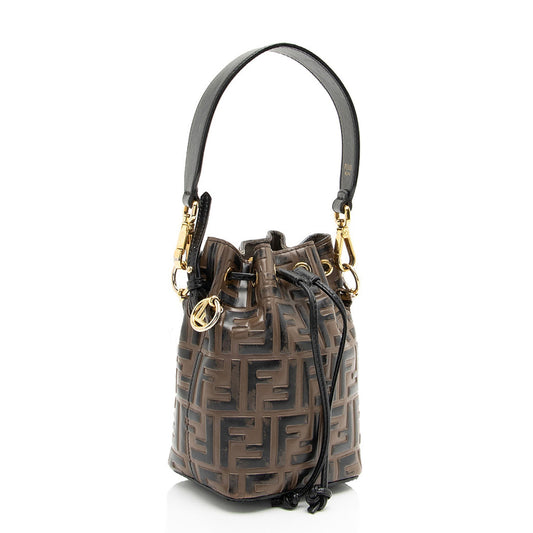 Fendi FF Embossed Calfskin Mon Tresor Mini Bucket Bag - FINAL SALE (SHF-kHTP1s)