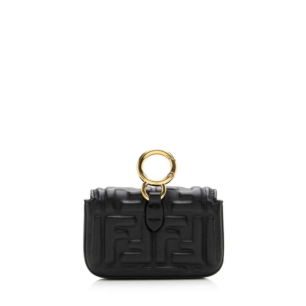 Fendi FF Embossed Nano Baguette Charm Crossbody Bag (SHF-21252)