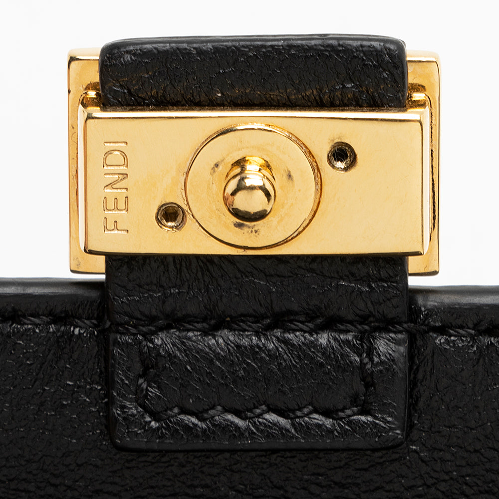 Fendi FF Embossed Nano Baguette Charm Crossbody Bag (SHF-21252)