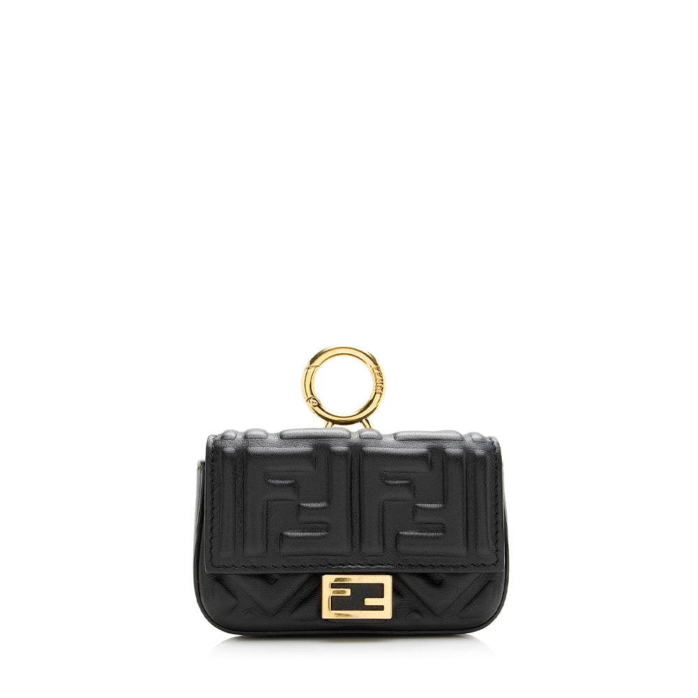 Fendi FF Embossed Nano Baguette Charm Crossbody Bag (SHF-21252)