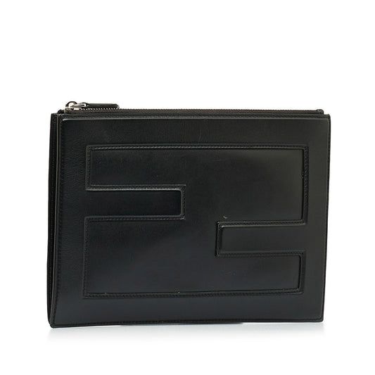 Fendi FF Leather Zip Clutch (SHG-Pnk2mm)
