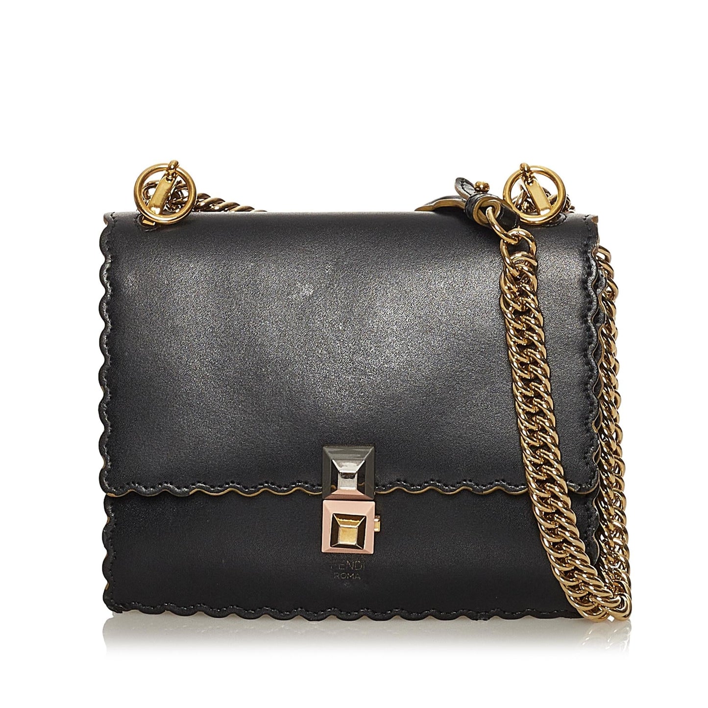 Fendi Kan I Leather Crossbody Bag (SHG-P9BViM)