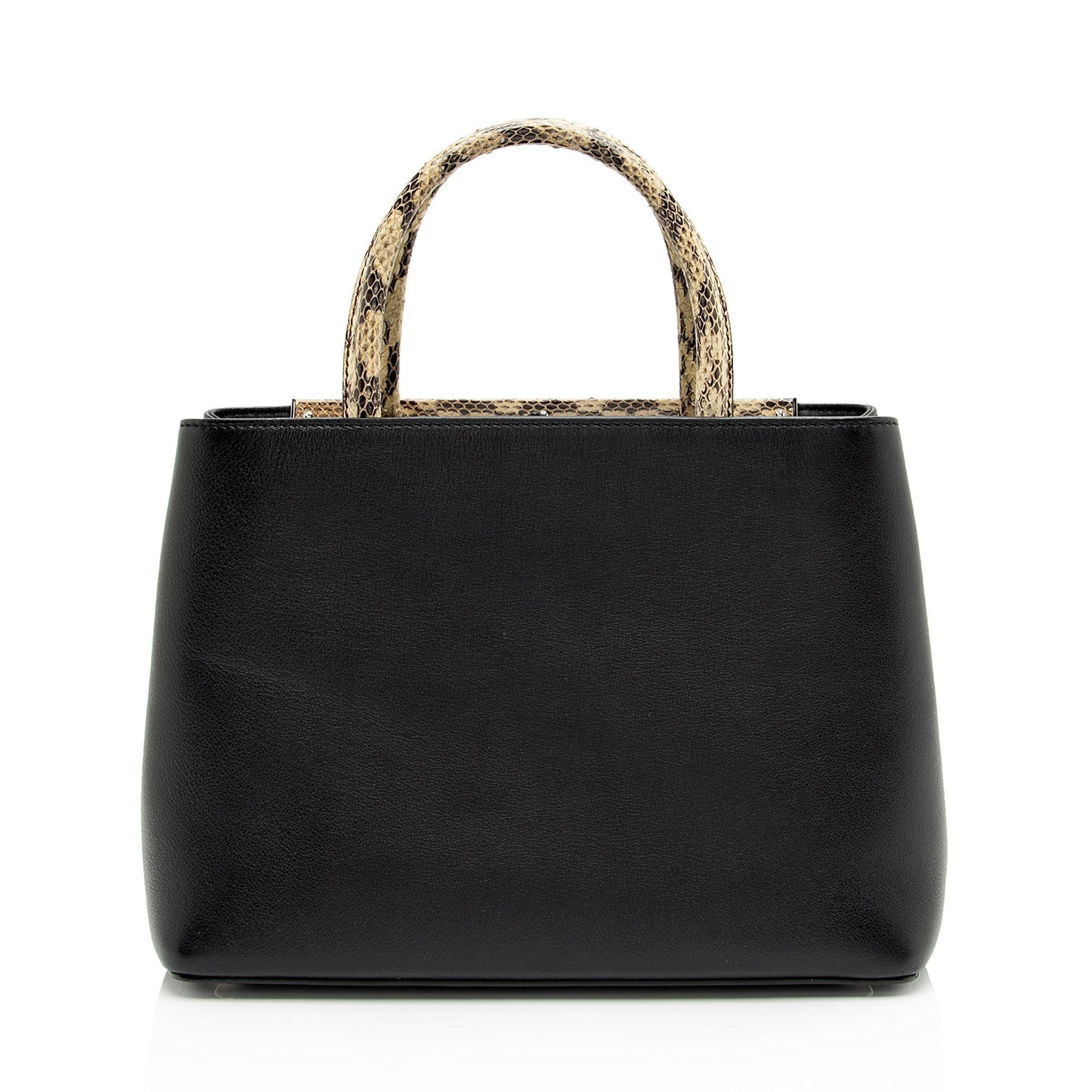 Fendi Leather Python Flowerland Petite 2Jours Tote (SHF-Gcyu5G)