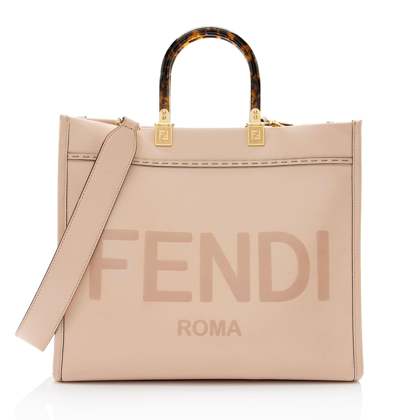 Fendi Leather Sunshine Medium Shopper Tote (SHF-TLlb2r)