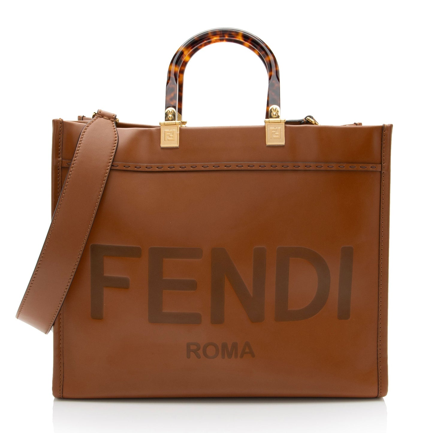 Fendi Leather Sunshine Medium Shopper Tote (SHF-HXrlOm)