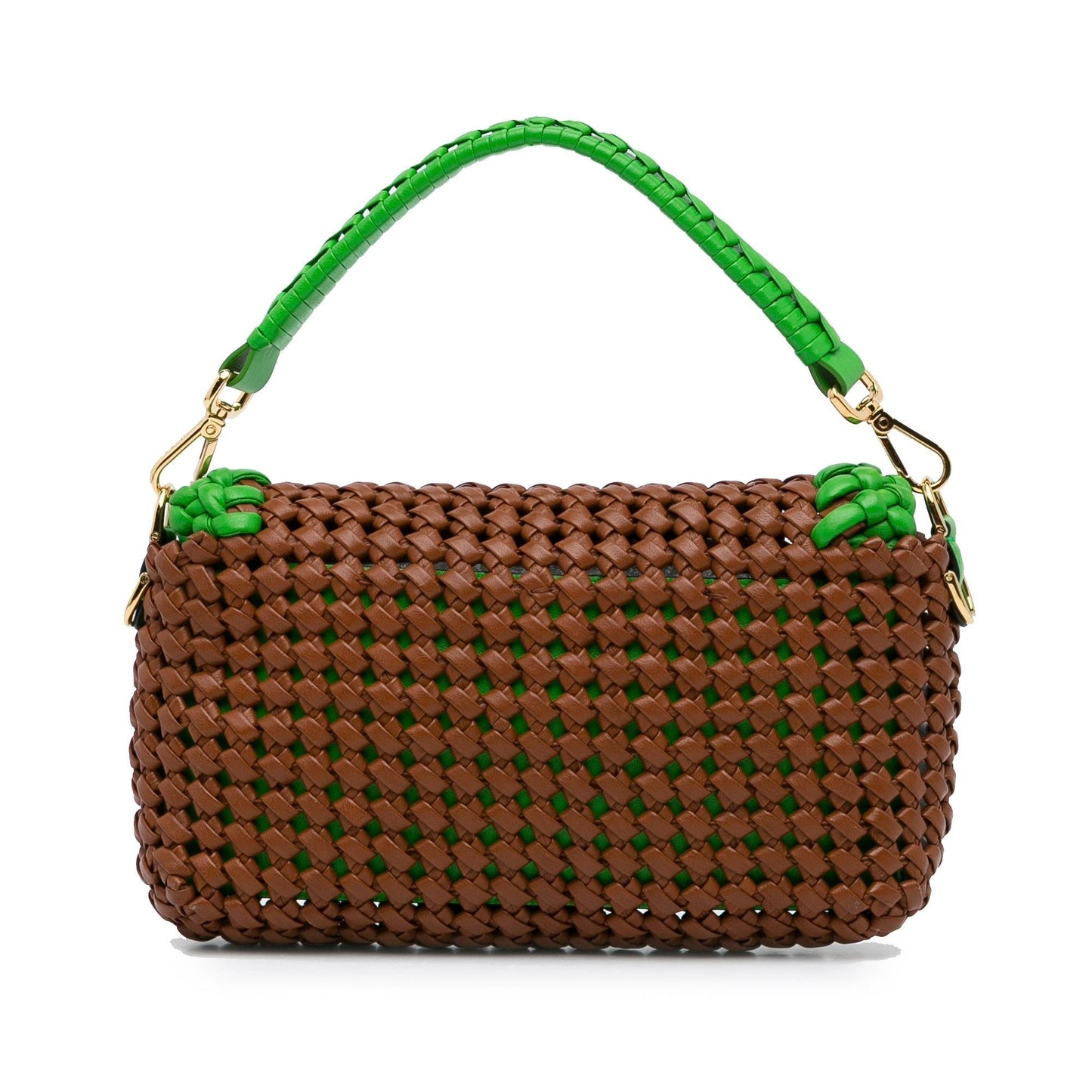 Fendi Medium Woven Leather Baguette Bag (SHG-TagzzS)