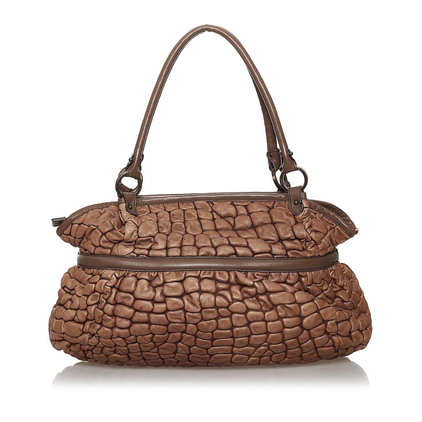 Fendi Puckered Bubble Leather Chef Shoulder Bag (SHG-30185)