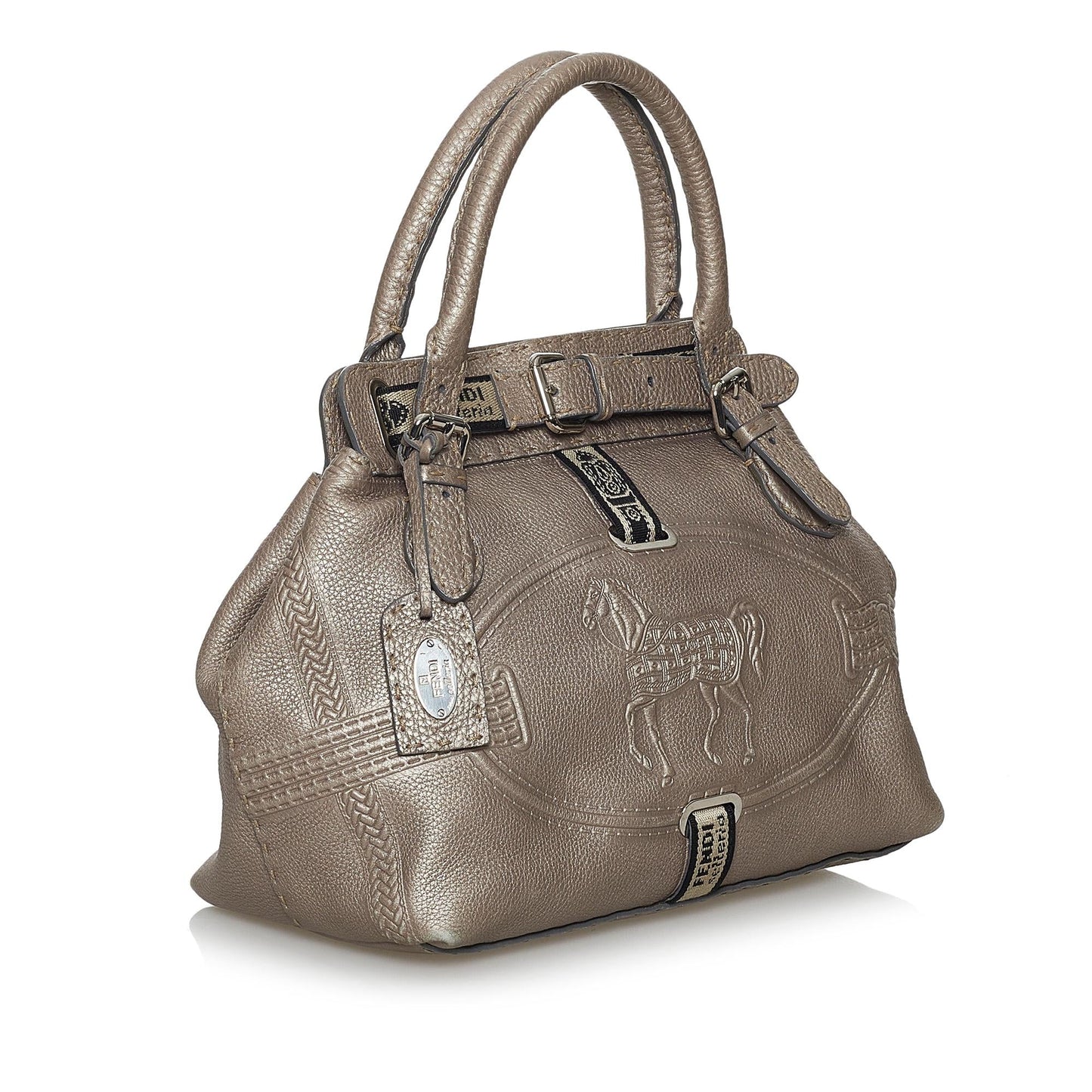 Fendi Selleria Borghese Leather Handbag (SHG-28253)