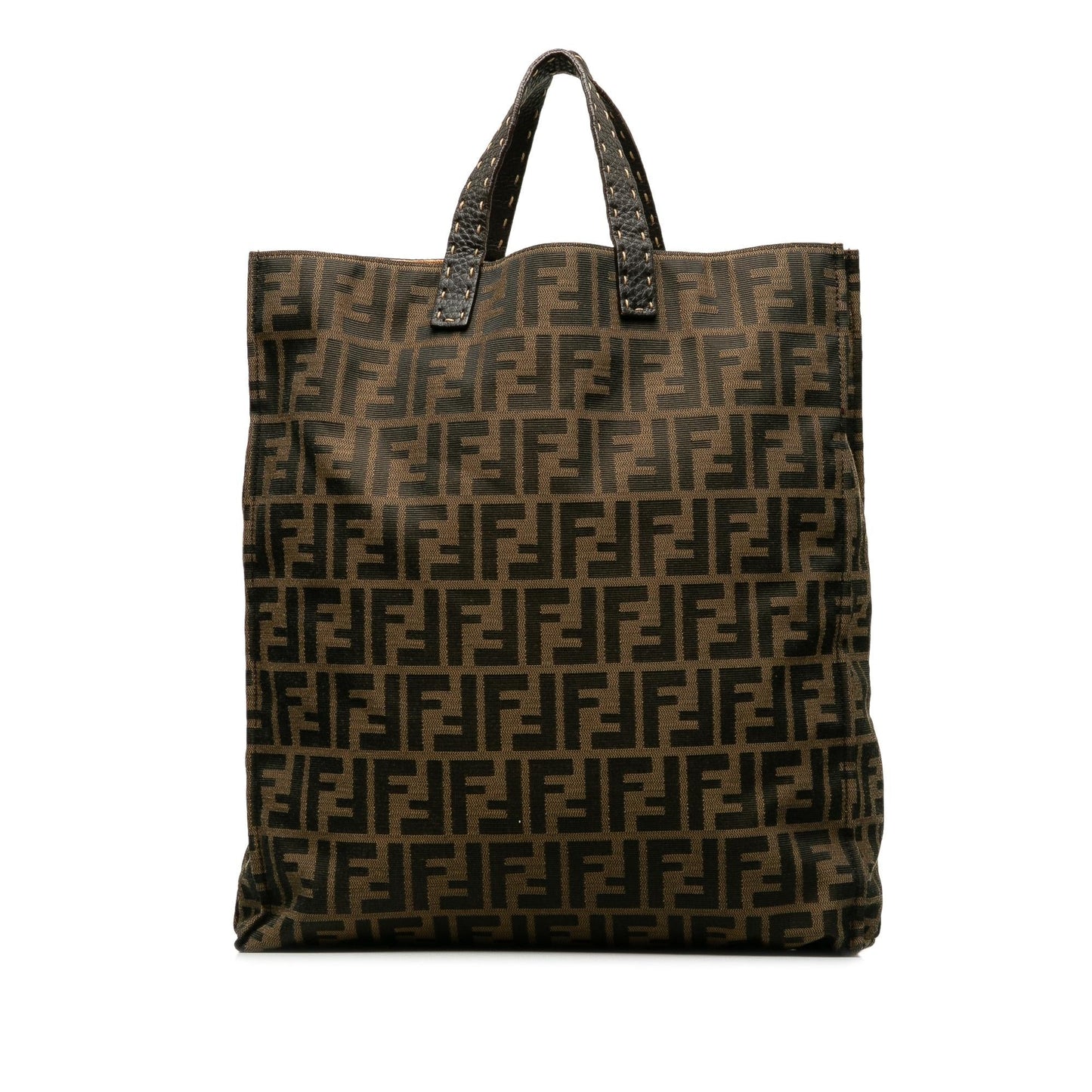 Fendi Selleria Trimmed Zucca Vertical Tote (SHG-AXod86)