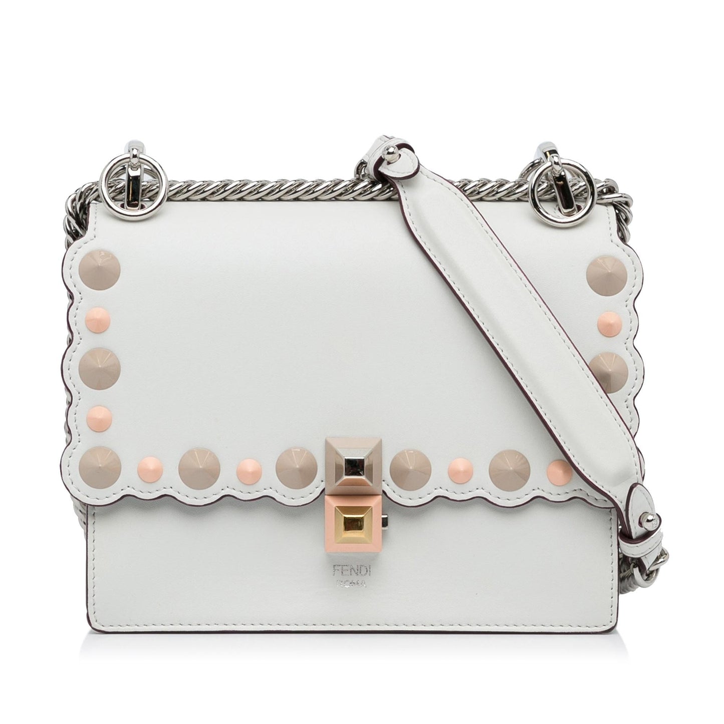 Fendi Studded Scalloped Kan I Crossbody (SHG-nFDJIw)