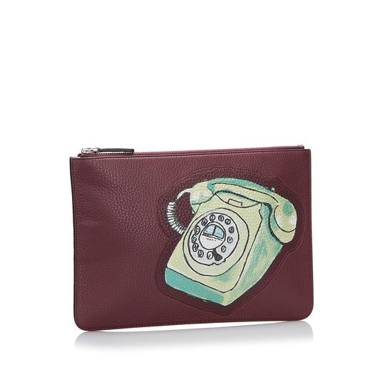 Fendi Telephone Leather Clutch (SHG-xvNet2)