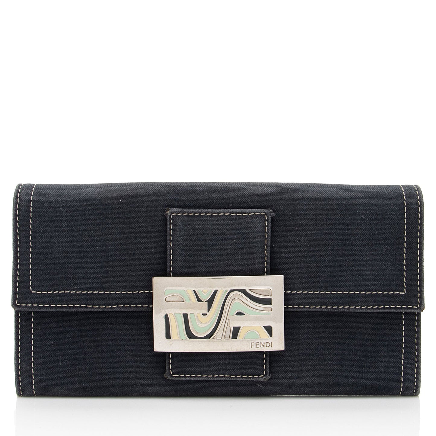 Fendi Vintage Denim Continental Wallet (SHF-2XXWBh)