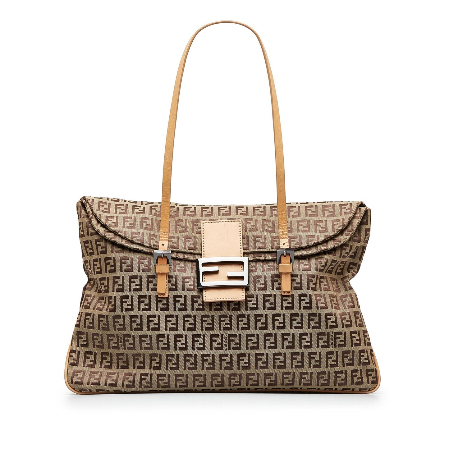 Fendi Zucchino Double Flap Tote (SHG-wgkC7B)