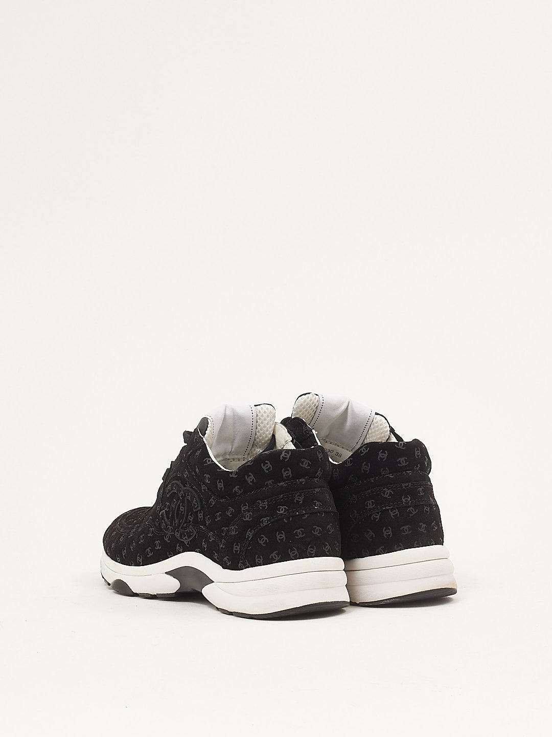 Chanel Black Suede CC Logo Sneakers - 38