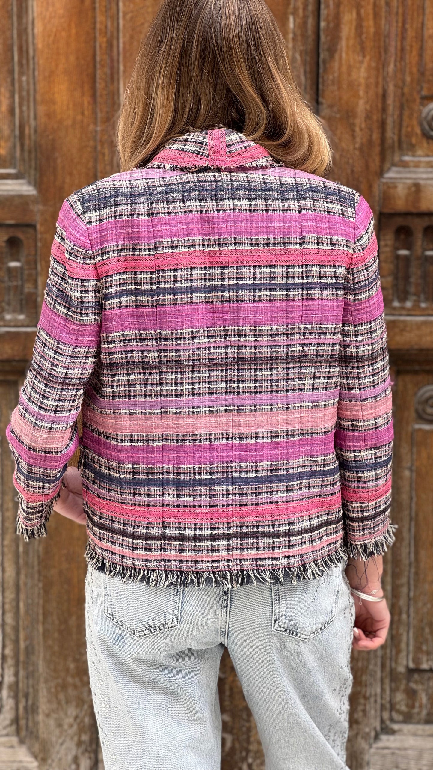 Chanel - Veste en tweed déstructurée T.38