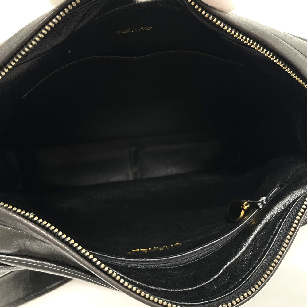 CHANEL Shoulder Bag Calfskin black bag vintage COCO Mark stitch Women Used