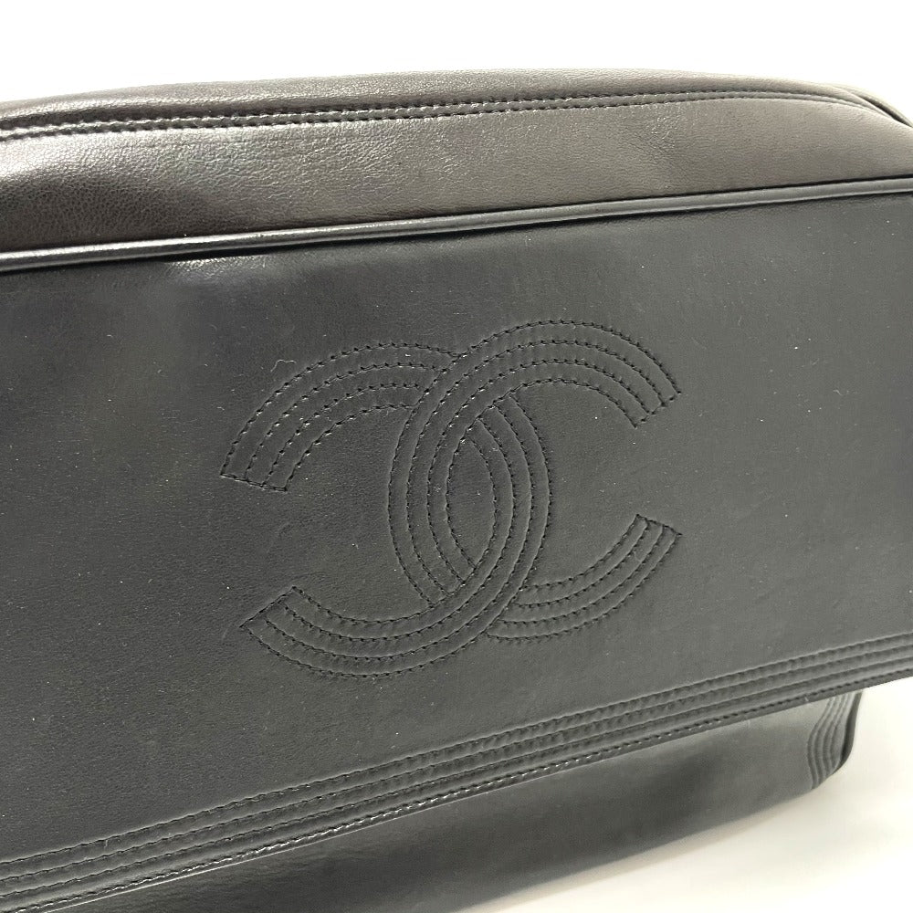 CHANEL Shoulder Bag Calfskin black bag vintage COCO Mark stitch Women Used