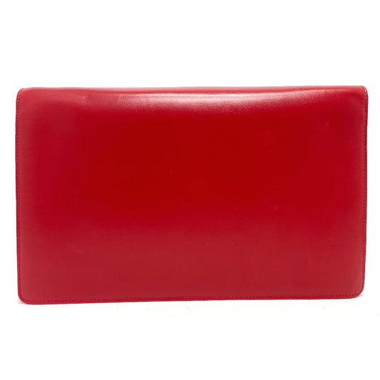 GUCCI Shoulder Bag 004-01-0476 leather Red x Gold Metal vintage Old Gucci Women Secondhand