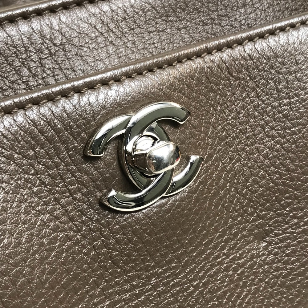 CHANEL Tote Bag A15206 Calf leather Brown type CC COCO Mark Executive Women Used