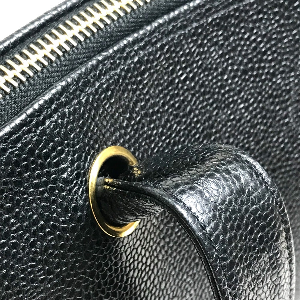 CHANEL Shoulder Bag Caviar skin black vintage COCO Mark CC