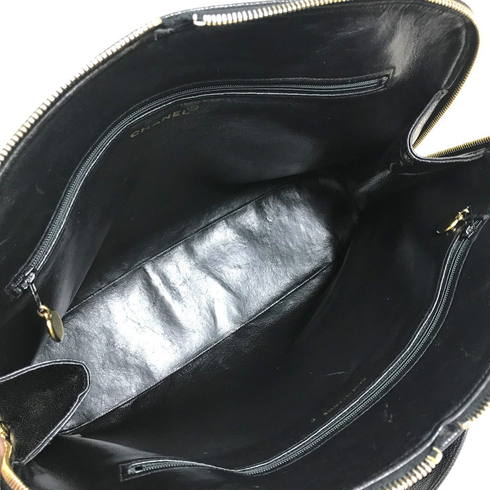 CHANEL Shoulder Bag Caviar skin black vintage COCO Mark CC
