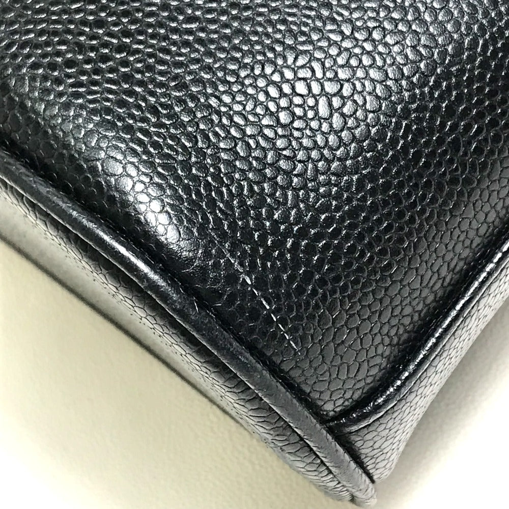 CHANEL Shoulder Bag Caviar skin black vintage COCO Mark CC