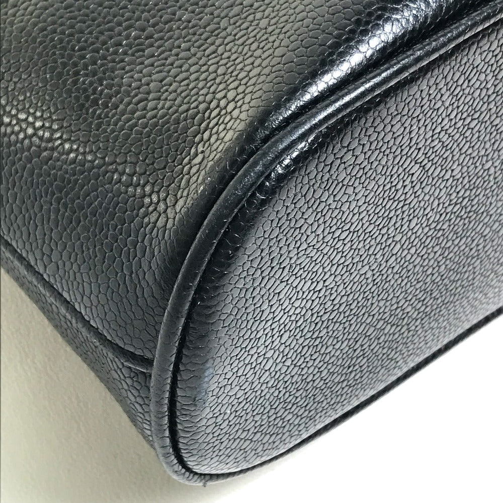 CHANEL Shoulder Bag Caviar skin black vintage COCO Mark CC