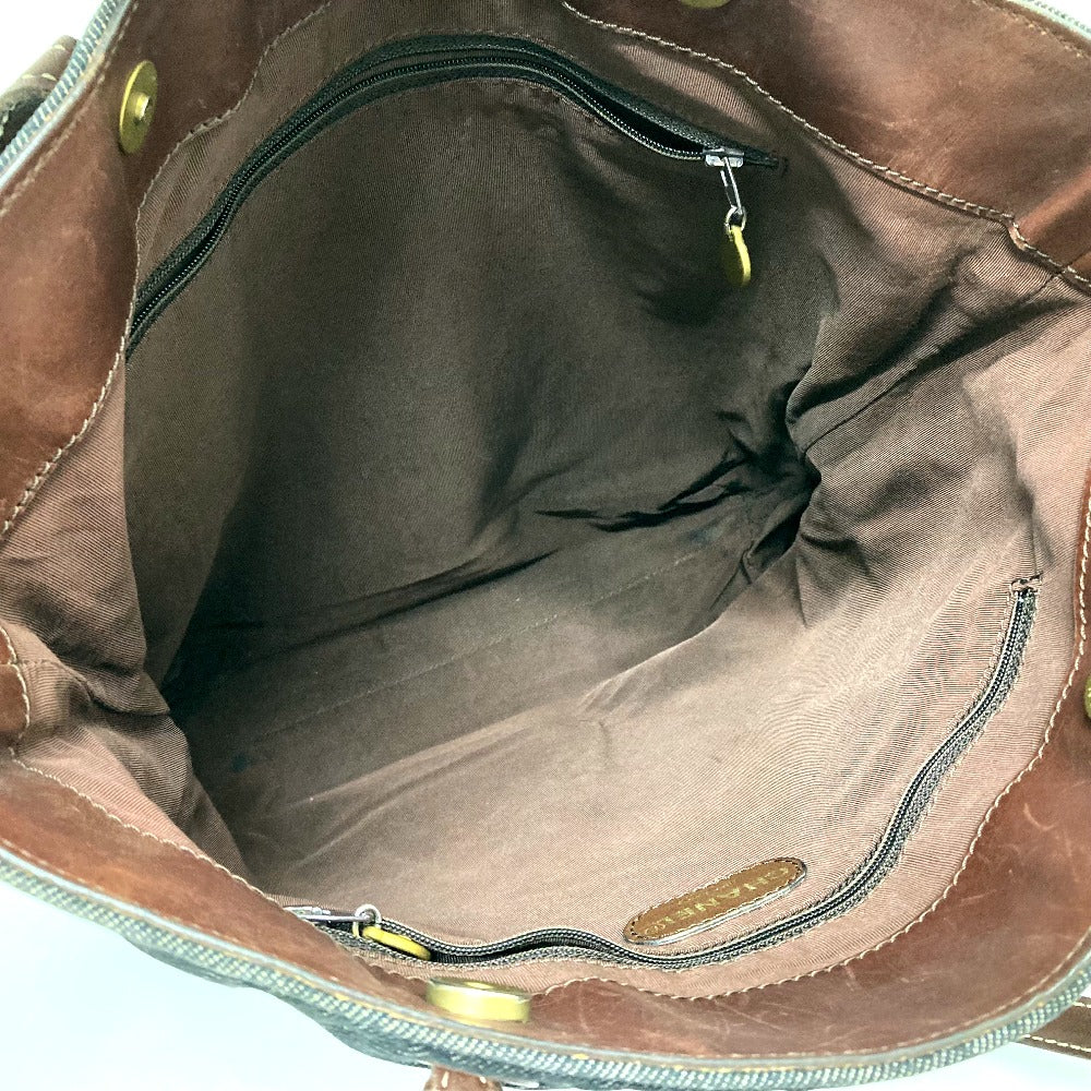 CHANEL Tote Bag Denim / Leather Black denim CC COCO Mark denim Women Used