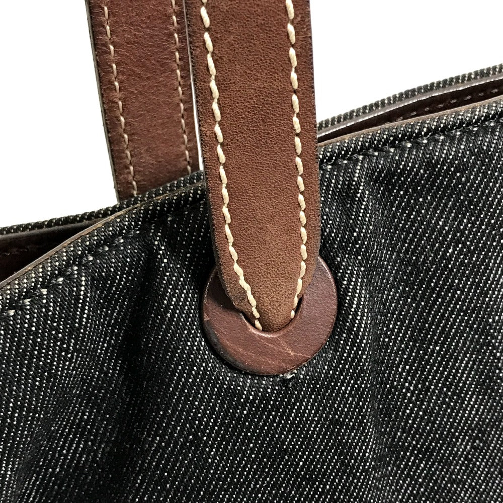 CHANEL Tote Bag Denim / Leather Black denim CC COCO Mark denim Women Used