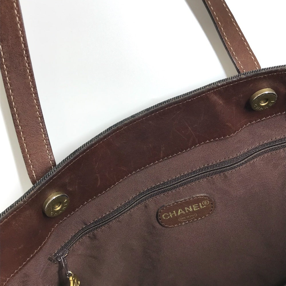 CHANEL Tote Bag Denim / Leather Black denim CC COCO Mark denim Women Used