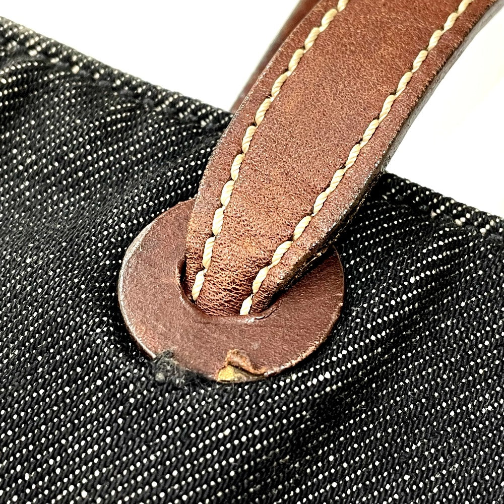 CHANEL Tote Bag Denim / Leather Black denim CC COCO Mark denim Women Used