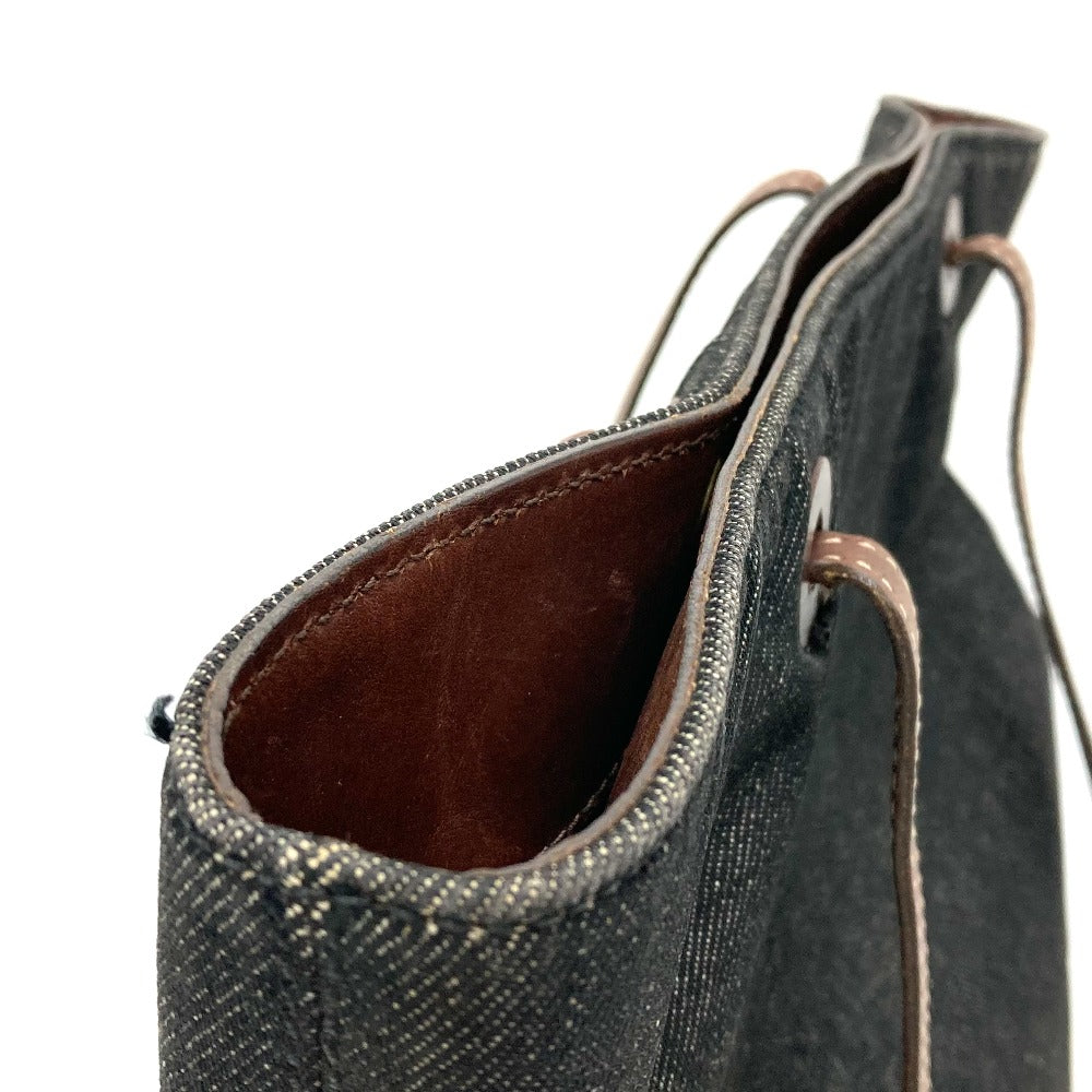 CHANEL Tote Bag Denim / Leather Black denim CC COCO Mark denim Women Used