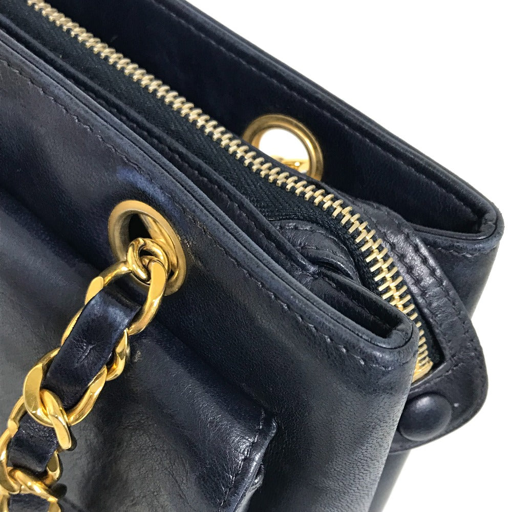 CHANEL Shoulder Bag lambskin Navy CC COCO Mark Coco ball Women Used