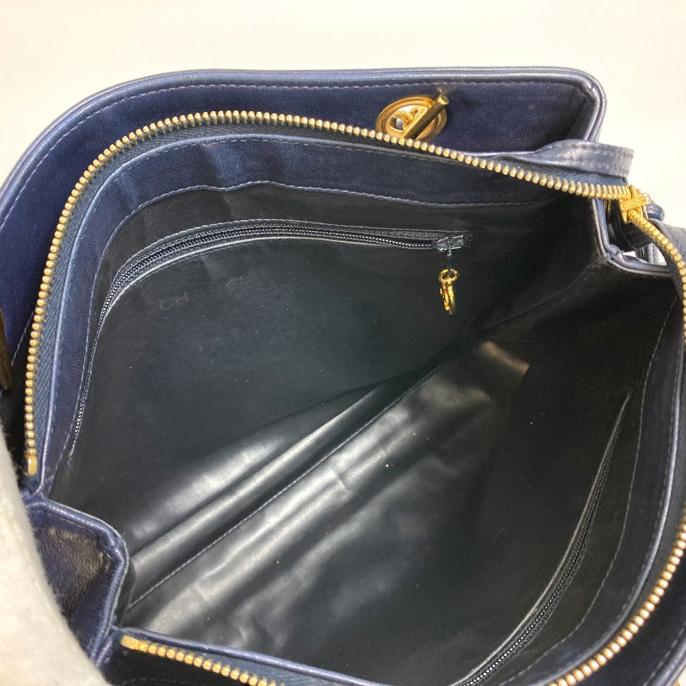 CHANEL Shoulder Bag lambskin Navy CC COCO Mark Coco ball Women Used