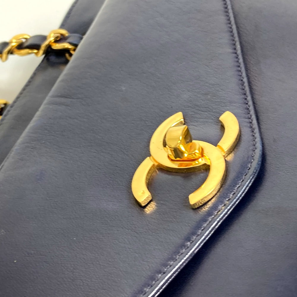 CHANEL Shoulder Bag lambskin Navy CC COCO Mark Coco ball Women Used
