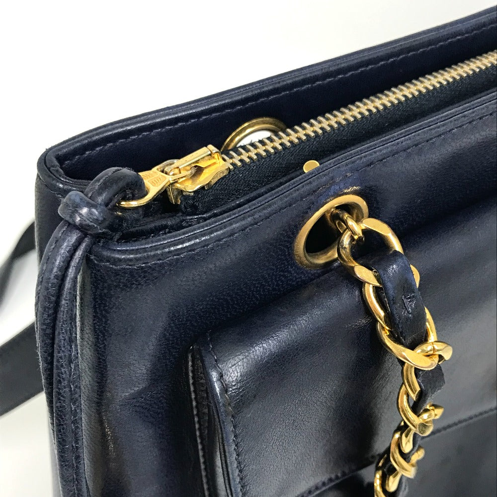 CHANEL Shoulder Bag lambskin Navy CC COCO Mark Coco ball Women Used