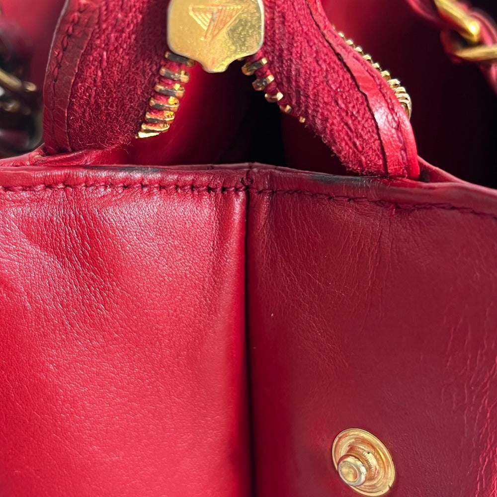 CHANEL Shoulder Bag lambskin Red CCCOCO Mark Turnlock outside flap Women Used