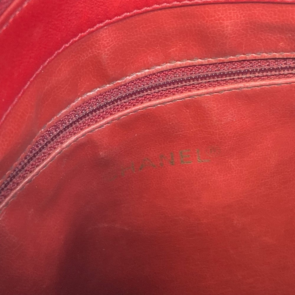 CHANEL Shoulder Bag lambskin Red CCCOCO Mark Turnlock outside flap Women Used