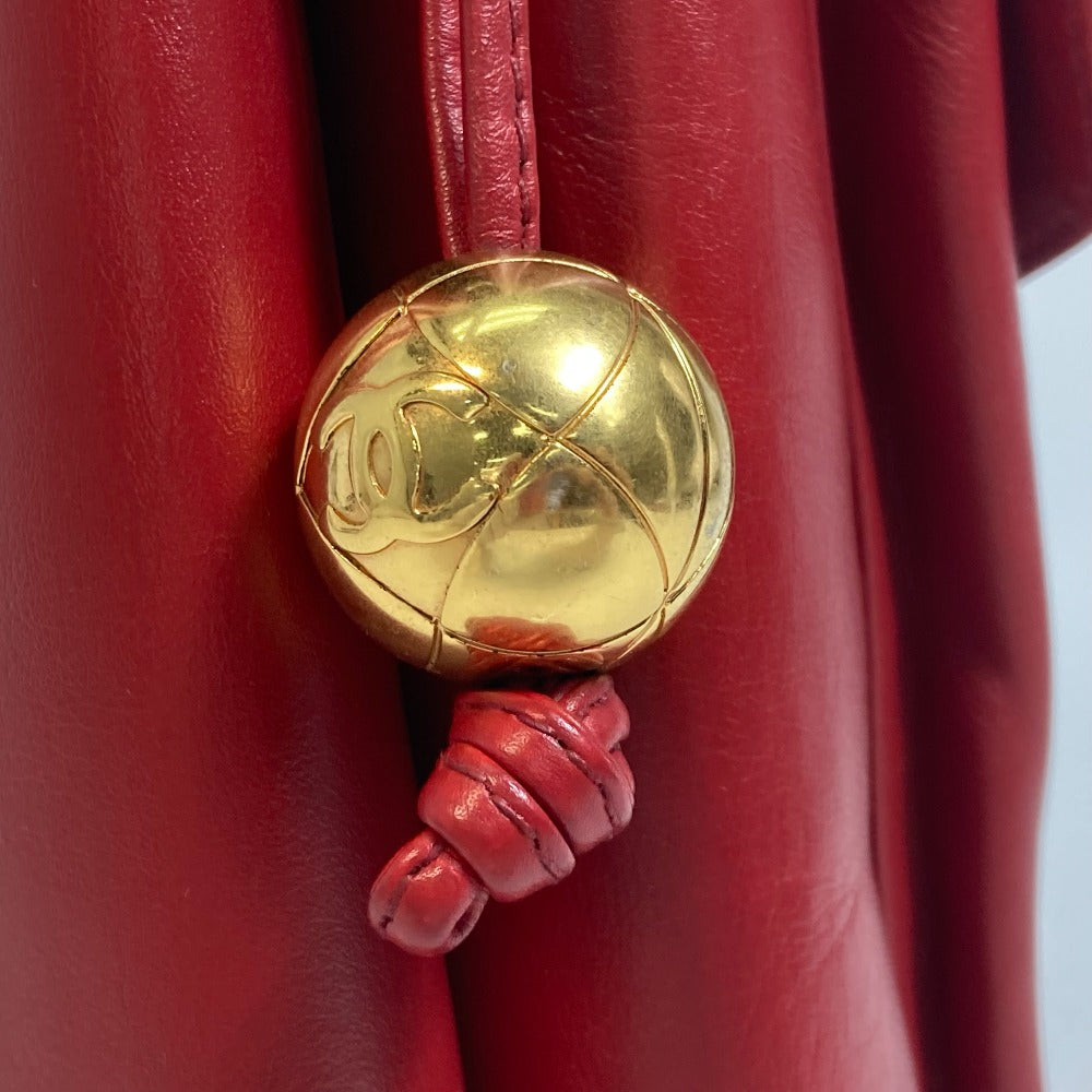 CHANEL Shoulder Bag lambskin Red CCCOCO Mark Turnlock outside flap Women Used