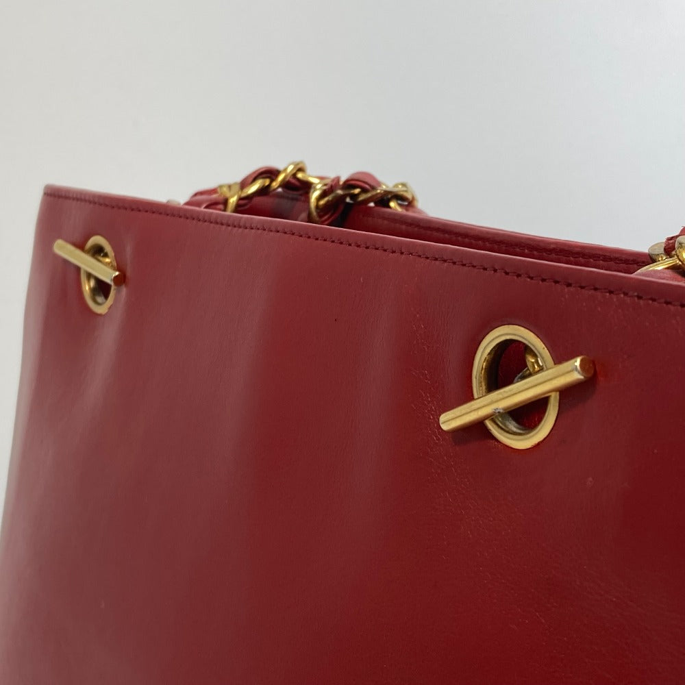 CHANEL Shoulder Bag lambskin Red CCCOCO Mark Turnlock outside flap Women Used