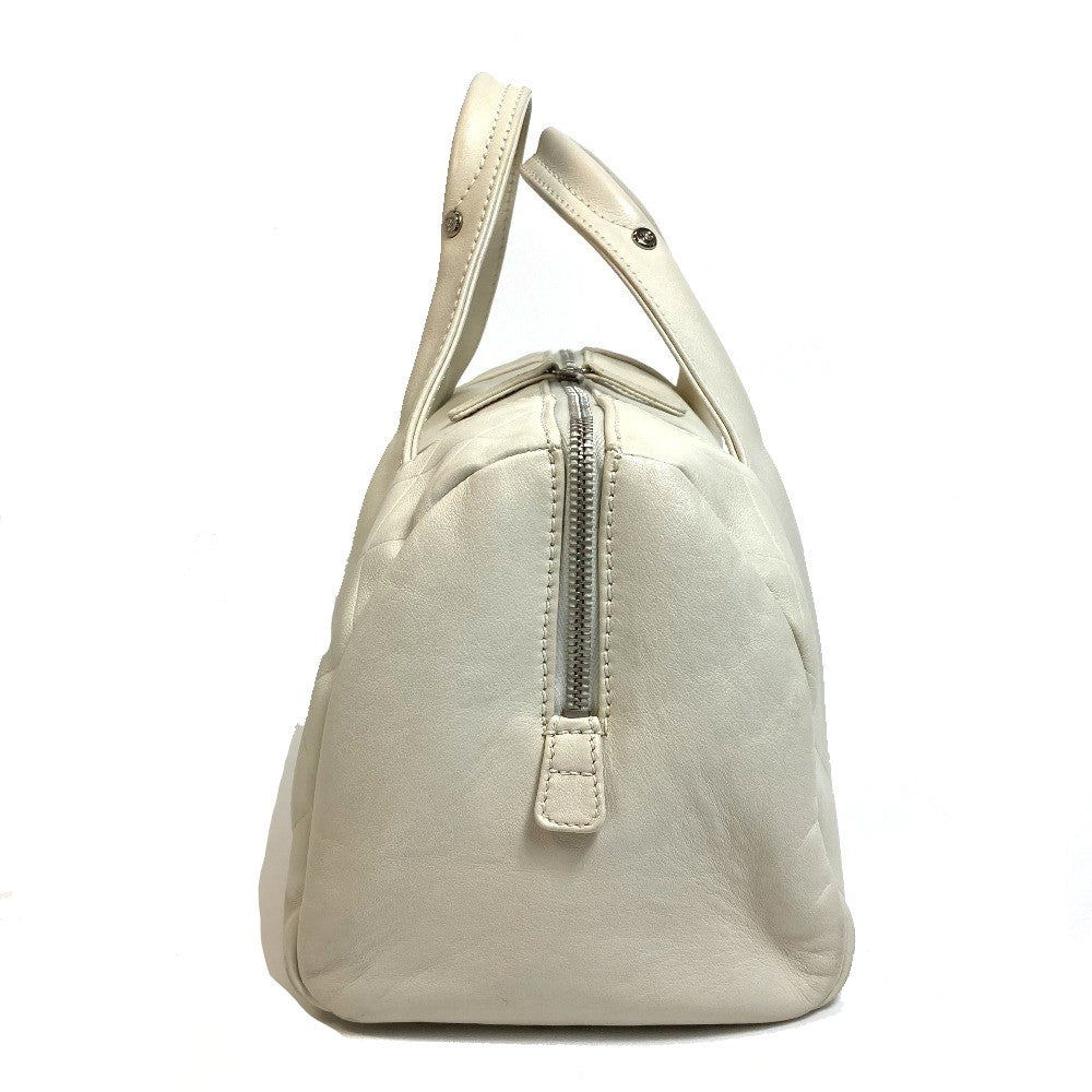 CHANEL Boston Duffel bag A30899 leather Ivory CCCOCO Mark Chevron Vstitch Women Used