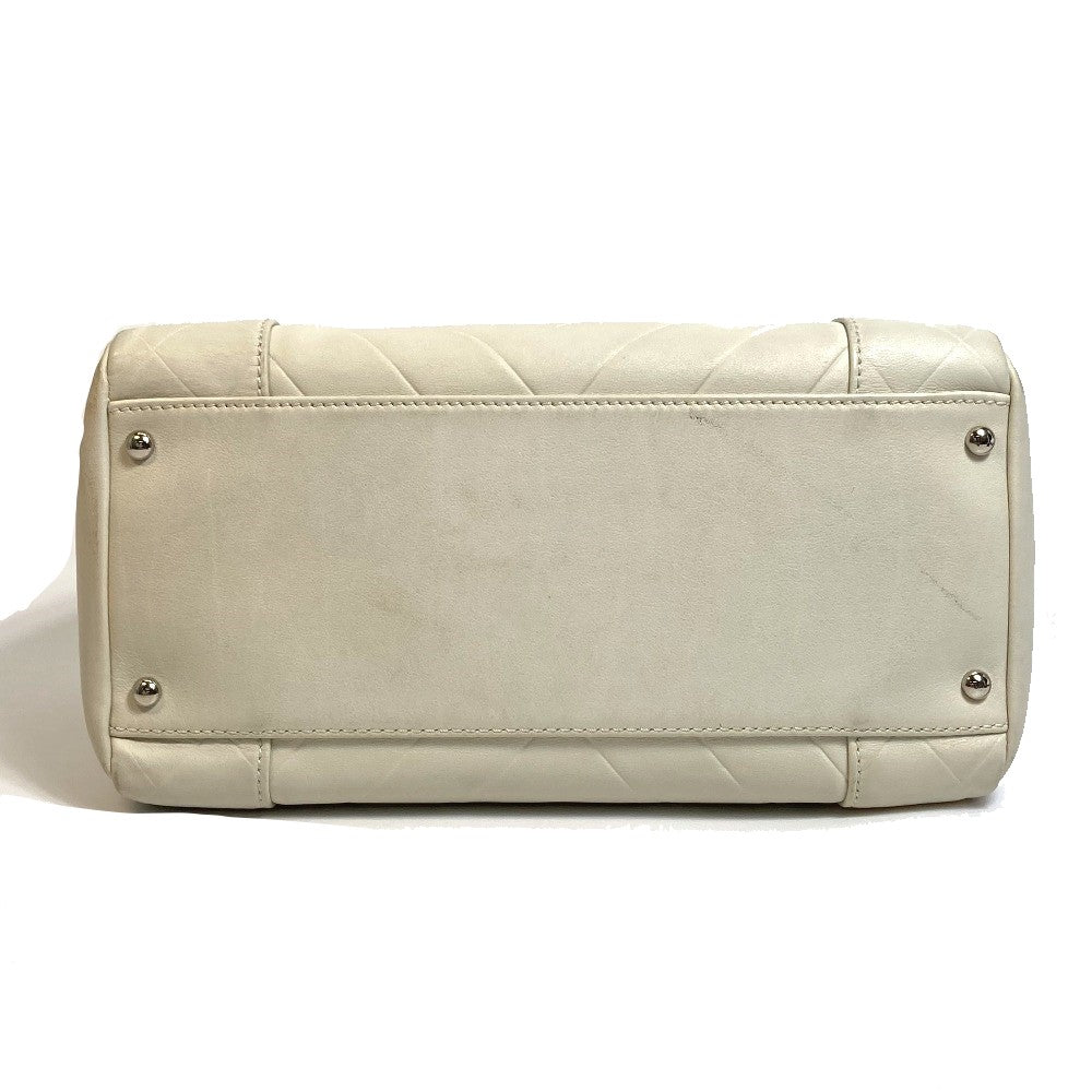 CHANEL Boston Duffel bag A30899 leather Ivory CCCOCO Mark Chevron Vstitch Women Used